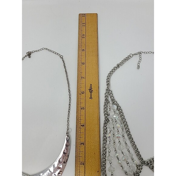 Lot of 2 Peter Pan Collar Necklaces Metal Beaded - Picture 8 of 8